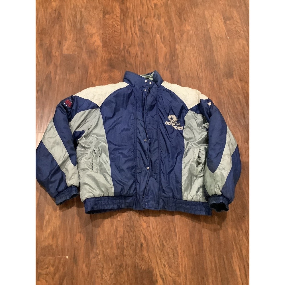 Vntg Dallas Cowboys 2XLT Winter Coat Team NFL Color Works